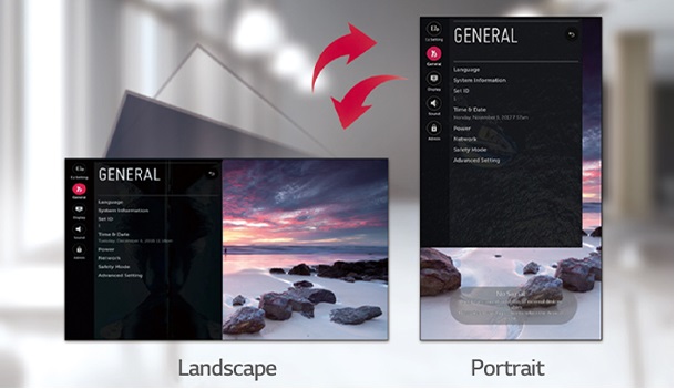 LG 55vsm5j - Специальный графический интерфейс для портретной ориентации