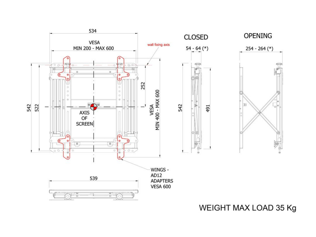 Multibrackets M9967 выдвижной кронштейн для видеостены