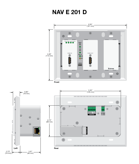 Чертеж Extron-NAV E 201D