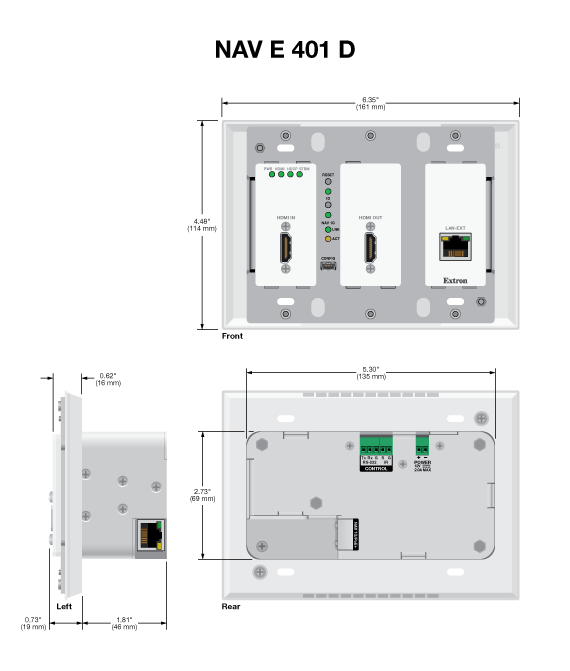 Чертеж Extron NAV E 401D