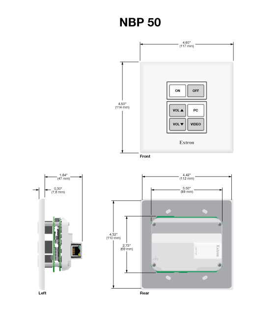 Чертеж Extron nbp50