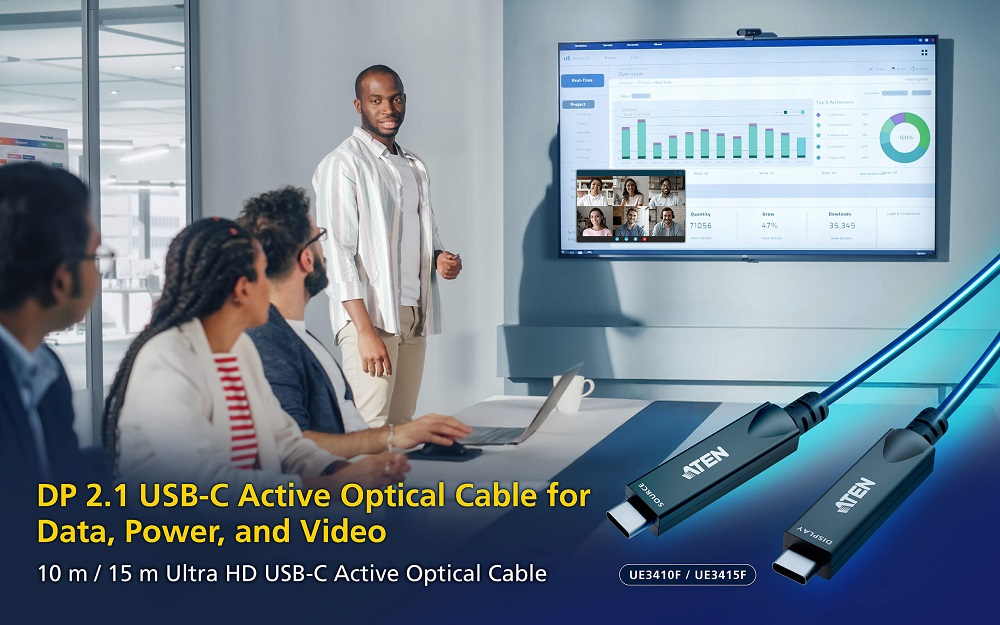UE3410F, UE3415F - Активный оптический кабель USB-C, Ultra HD, 10м, фото-1